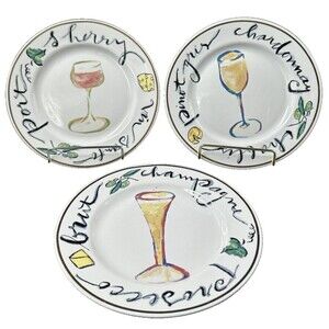 Vintage Rosanna Wine Dessert Salad Plates made in Italy Set of 3 Asst Plates